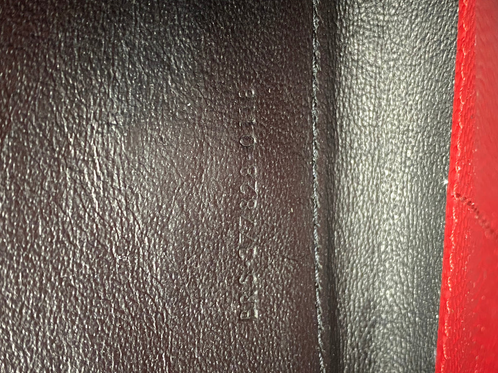 Saint Laurent Red Chevron Monogramme Chain Wallet