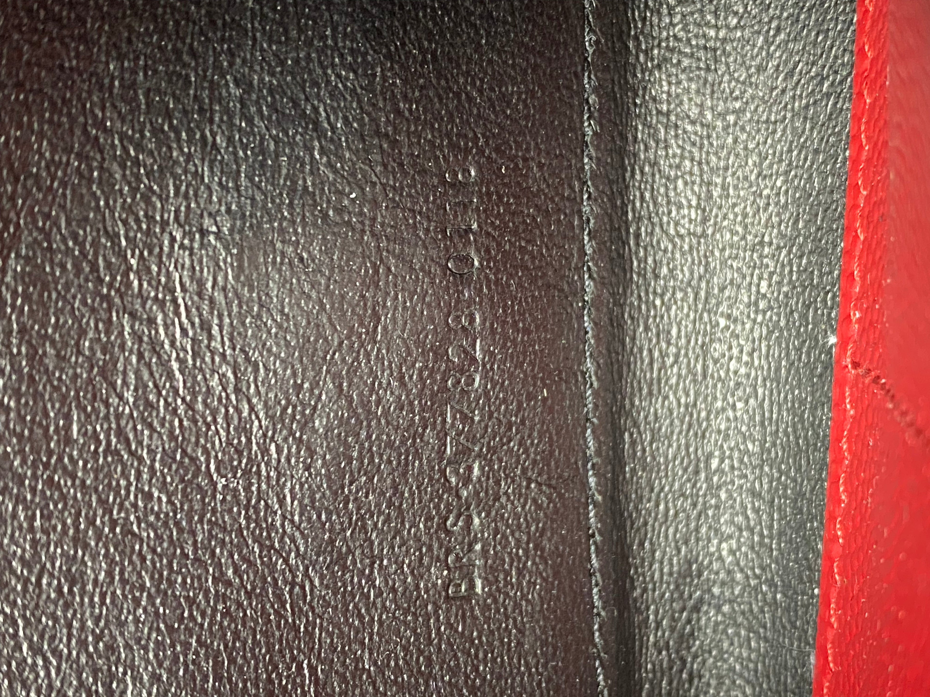 Saint Laurent Red Chevron Monogramme Chain Wallet
