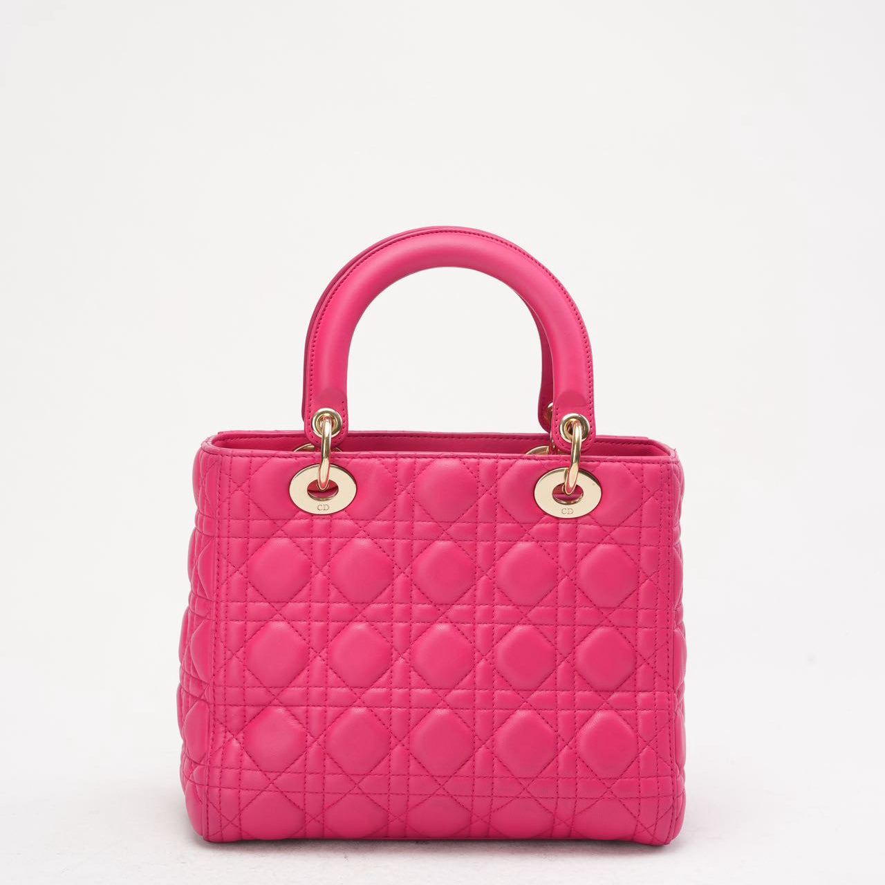 Christian Dior Pink Medium Lady Dior Bag in Cannage 2013