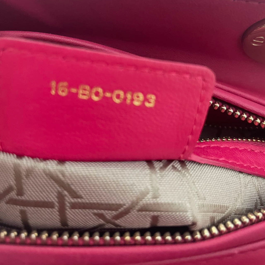 Christian Dior Pink Medium Lady Dior Bag in Cannage 2013