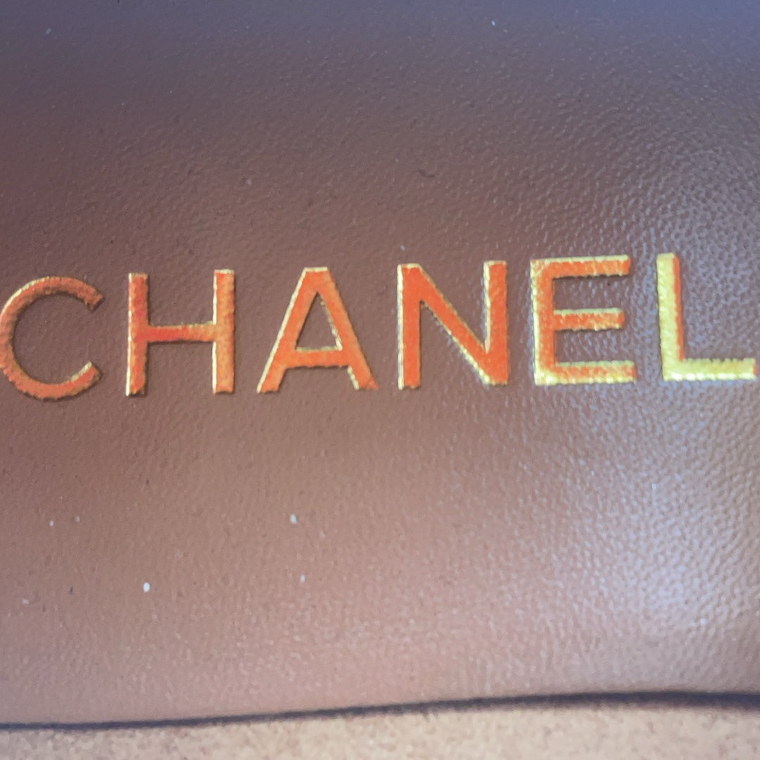 Chanel Brown CC Logo Loafer Leather Size 38.5