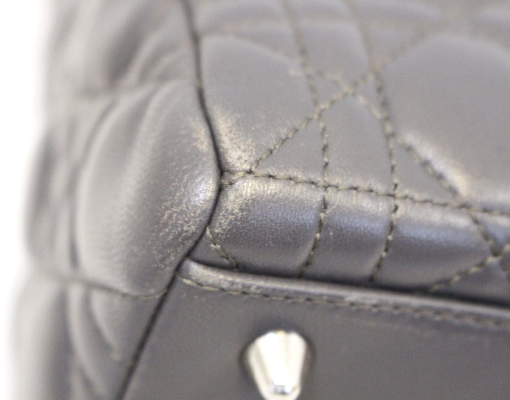 CHRISTIAN DIOR Cannage Quilted Lambskin Leather Lady Dior Medium Bag