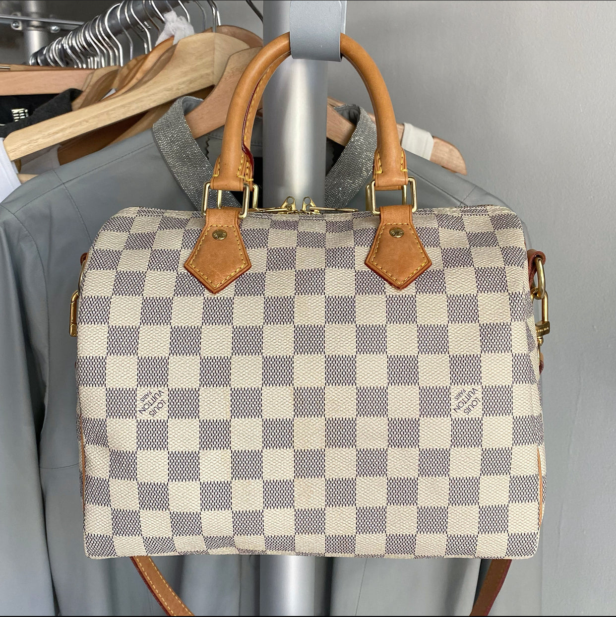 Louis Vuitton Damier Azur Speedy 25 Bandouliere Bag