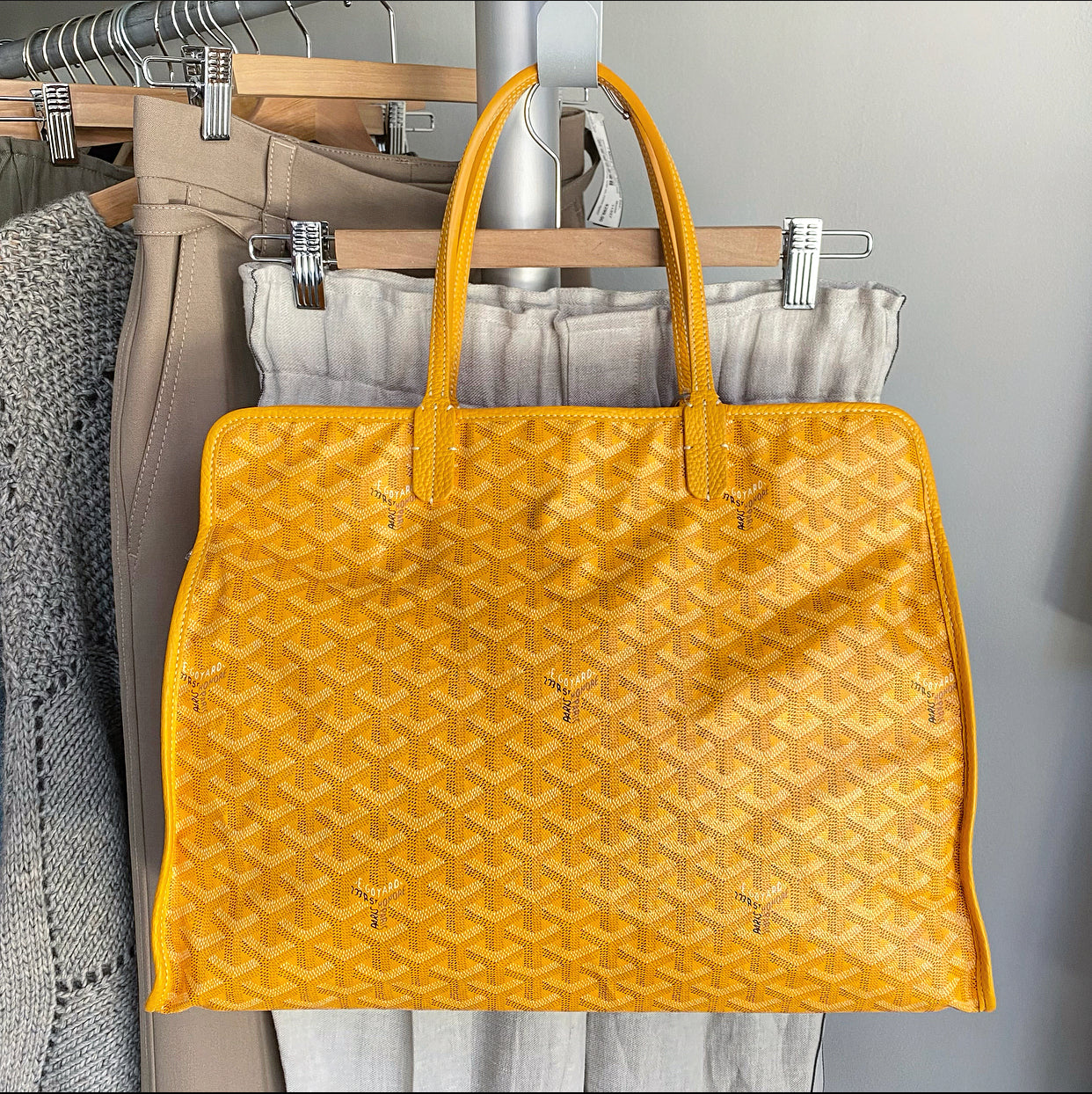 Goyard Sac Hardy Pet Carrier Yellow Tote Bag