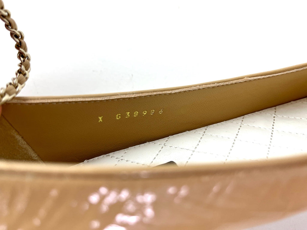 CHANEL 23C Bi Color CC Black Beige Ballet Flats 41 10.5