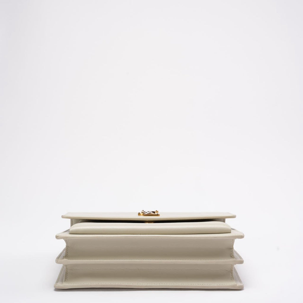 Saint Laurent White Calfskin Medium Monogram Sunset 2021
