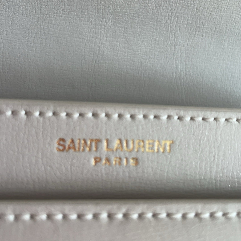 Saint Laurent White Calfskin Medium Monogram Sunset 2021