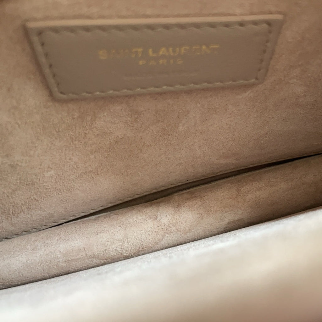 Saint Laurent White Calfskin Medium Monogram Sunset 2021