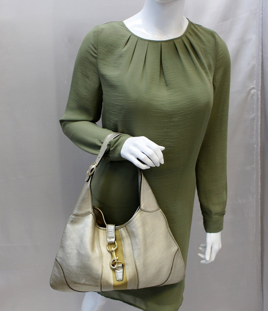 Gucci Web Jackie O Bouvier Medium Leather Hobo Bag - Last Call