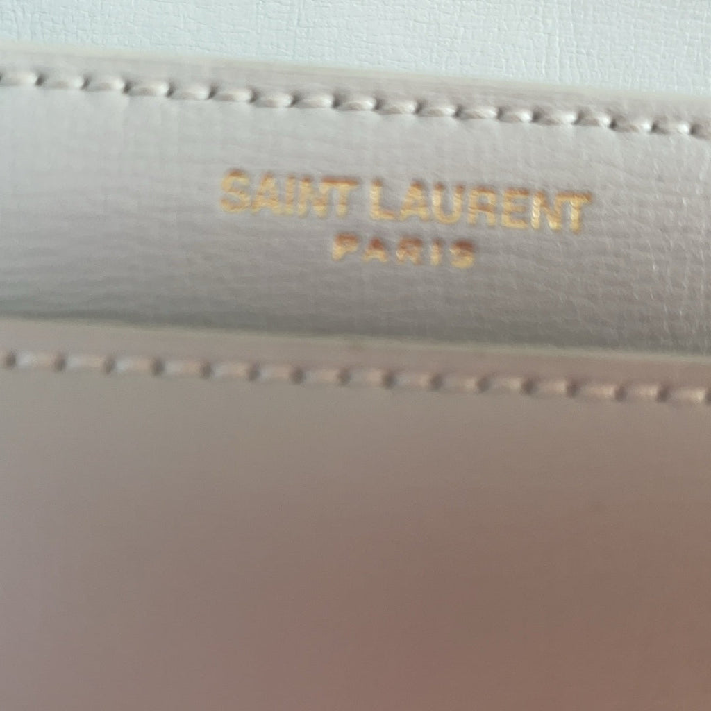 Saint Laurent White Calfskin Medium Monogram Sunset 2021