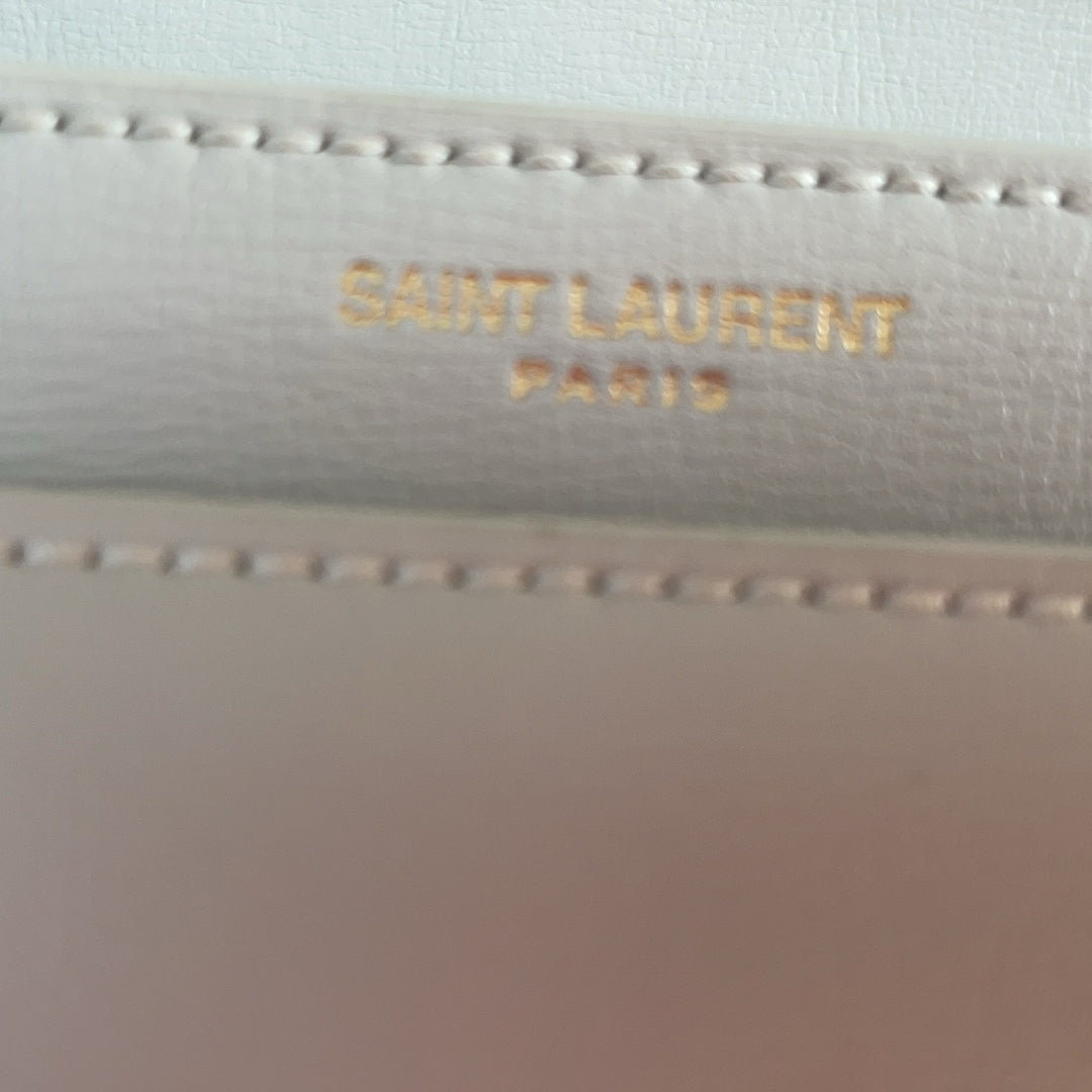 Saint Laurent White Calfskin Medium Monogram Sunset 2021