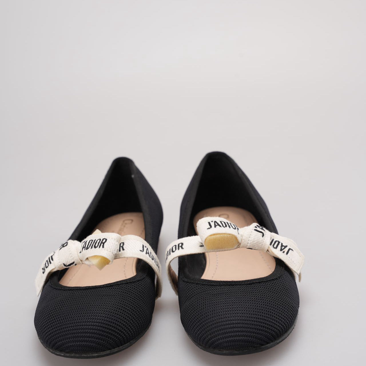 Christian Dior Mary Jane Ballet Flats with Bow Accents In Black EU 38.5