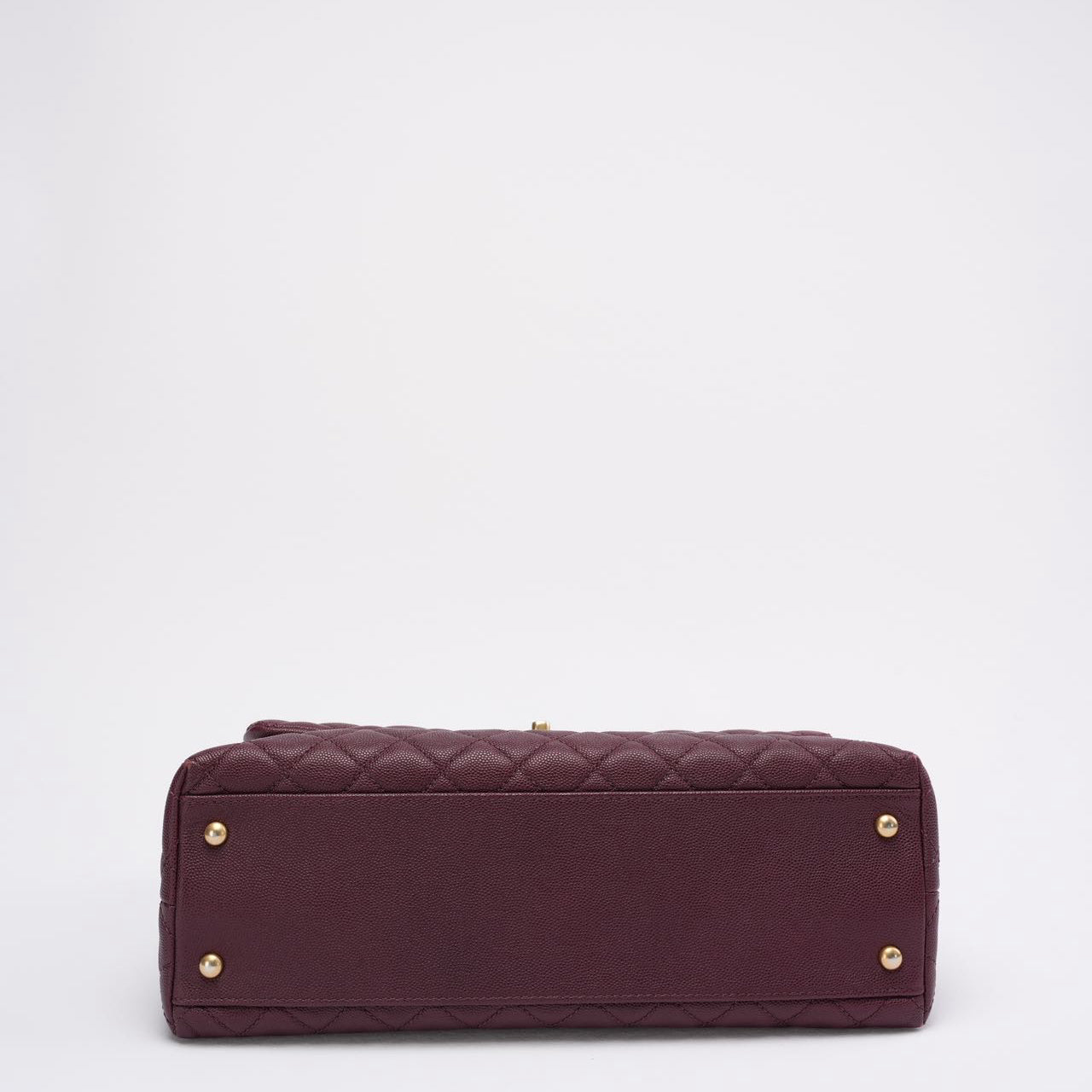 Chanel Burgundy Quilted Coco Lizard Handle Flap Caviar 2017