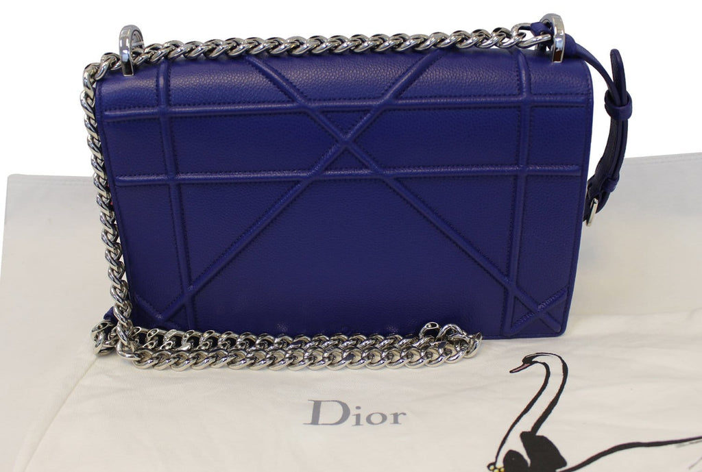 CHRISTIAN DIOR Handbag - Blue Calfskin Leather Diorama Bag