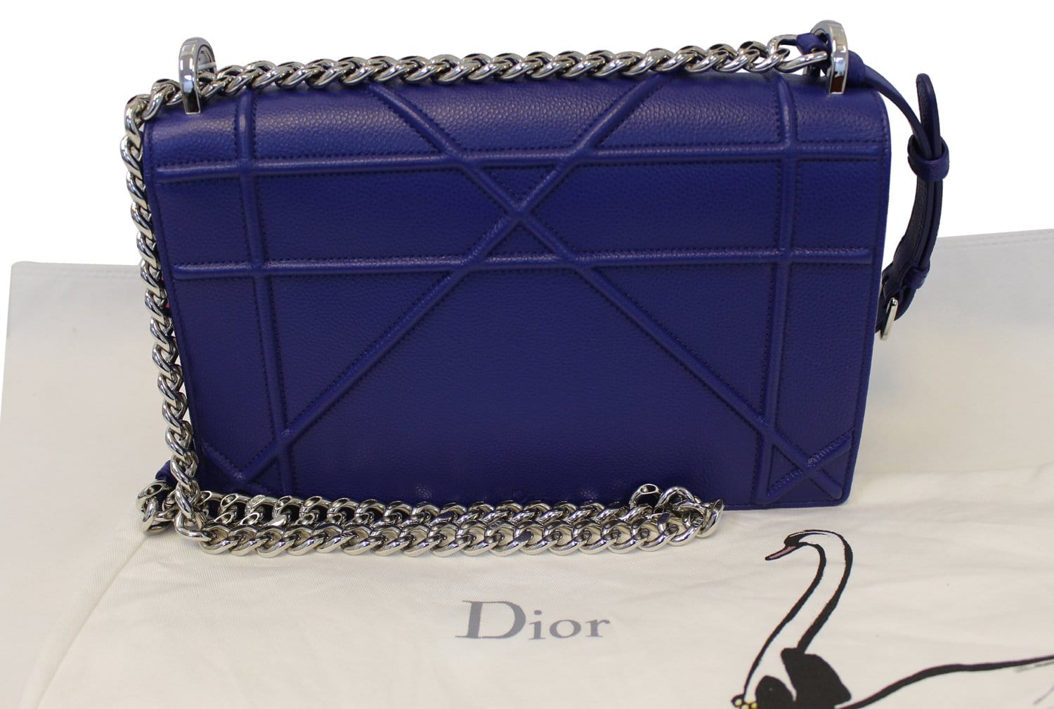 CHRISTIAN DIOR Handbag - Blue Calfskin Leather Diorama Bag