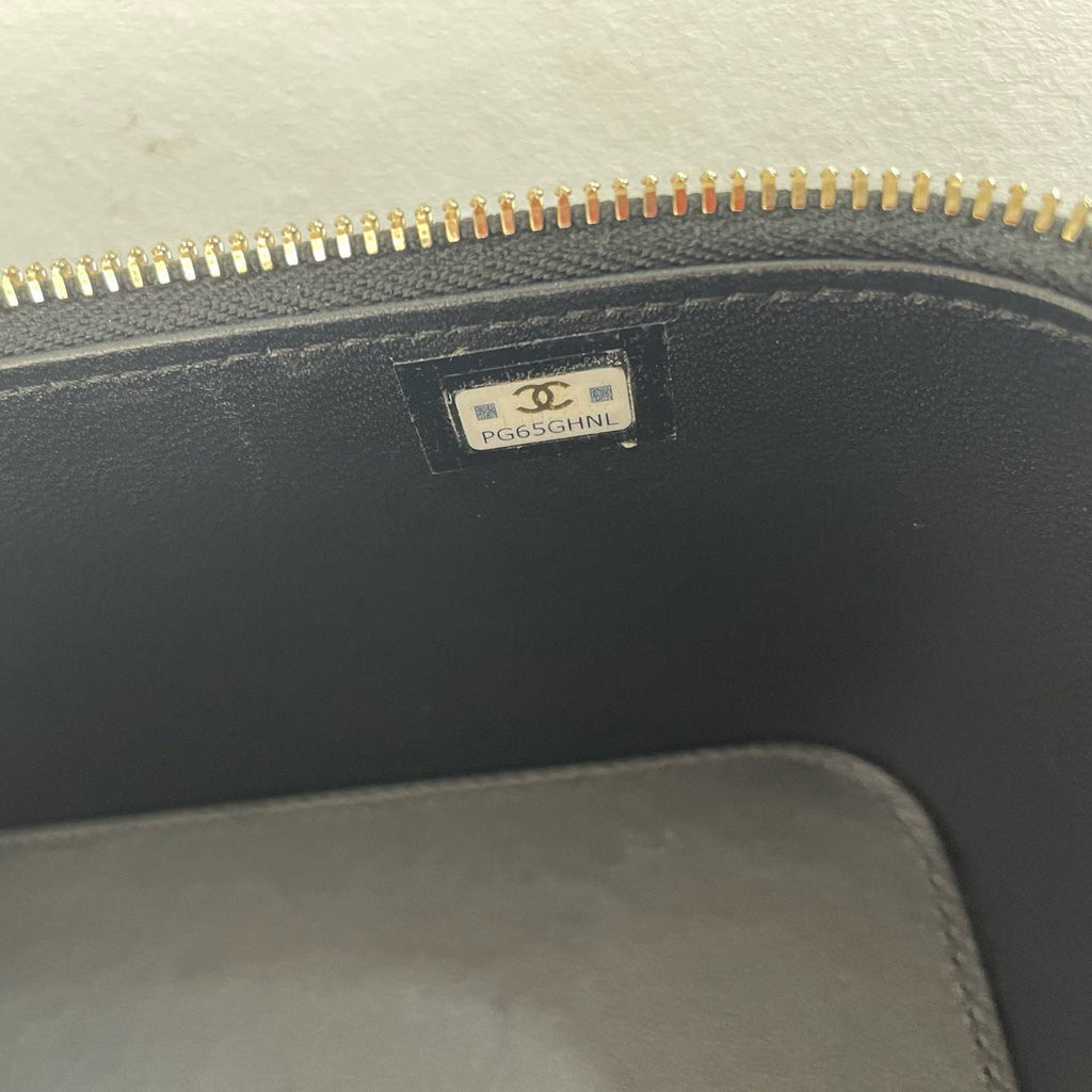 Chanel Black Small Lambskin Top Handle Vanity Case