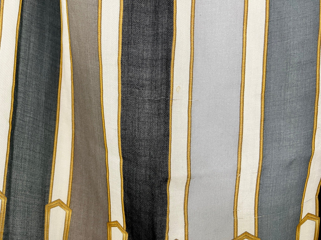 CHANEL Black Gray Cashmere Rectangular Fringe Scarf