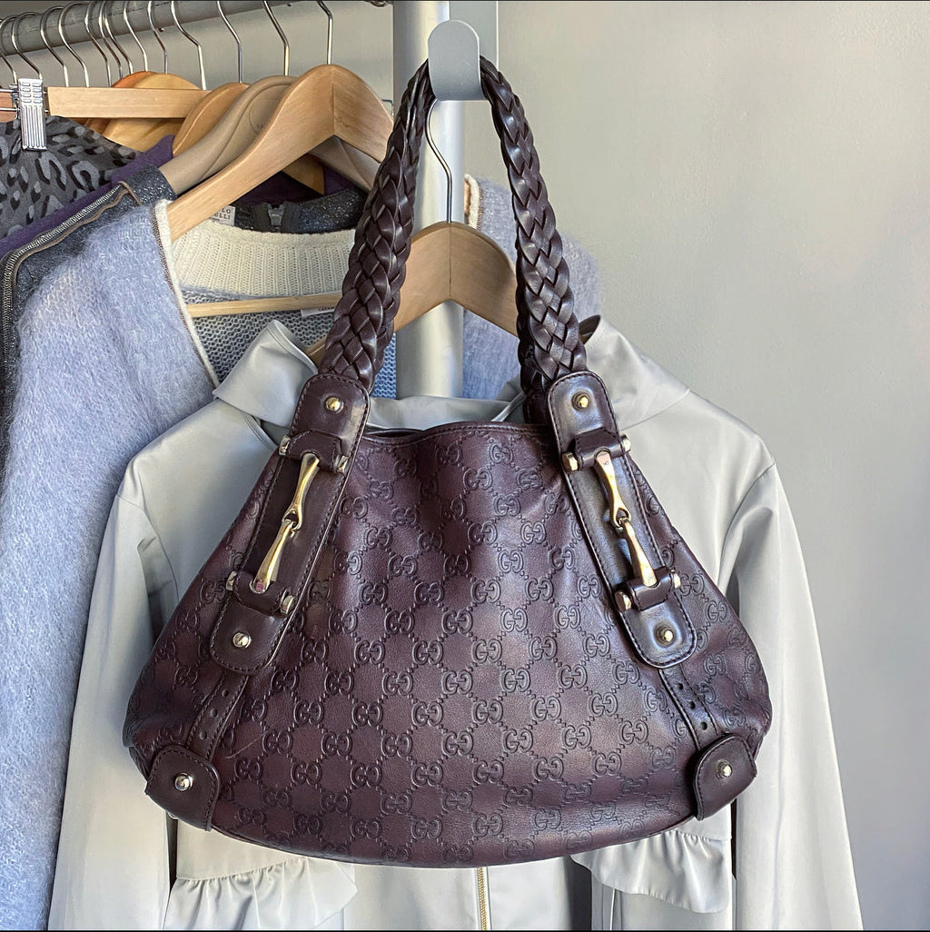 Gucci Guccissima Brown Leather Pellham Bag
