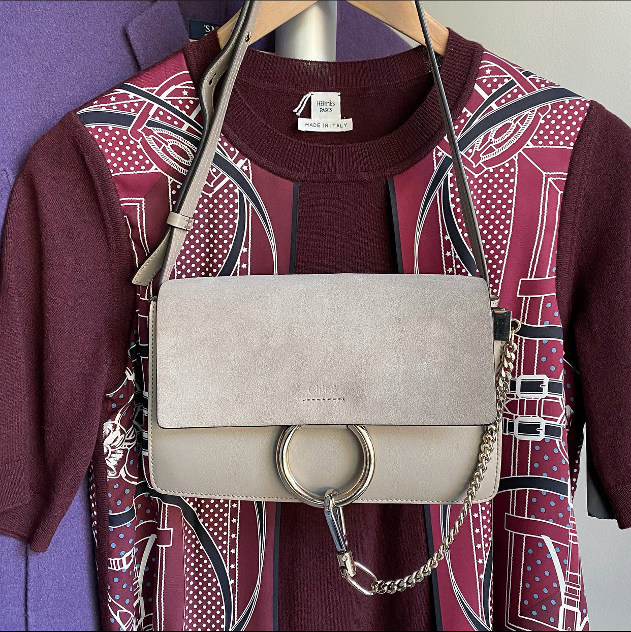 Chloe Faye Light Taupe Small Crossbody Bag
