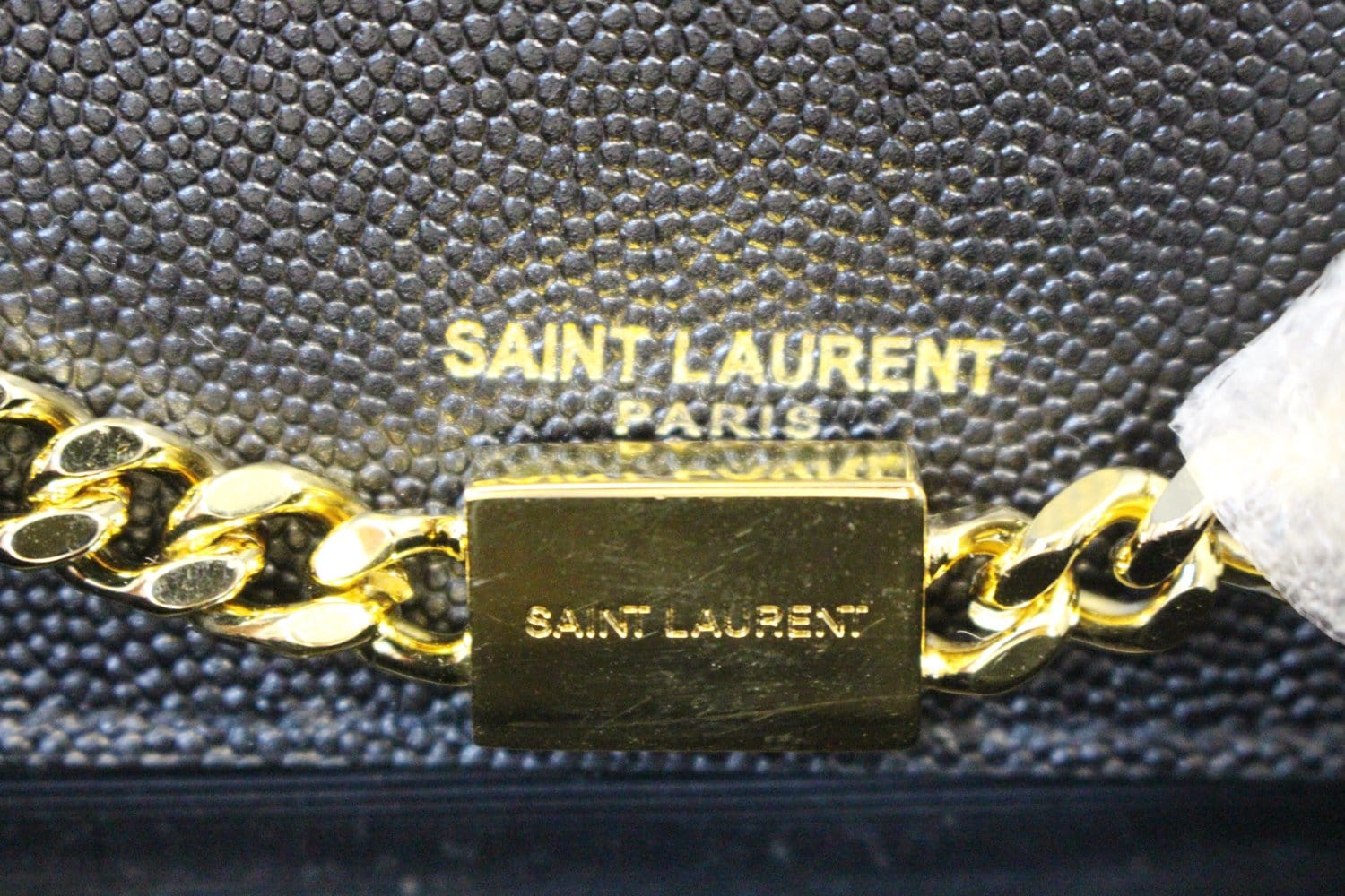 YVES SAINT LAURENT Kate Black Leather Chain Clutch Crossbody Bag