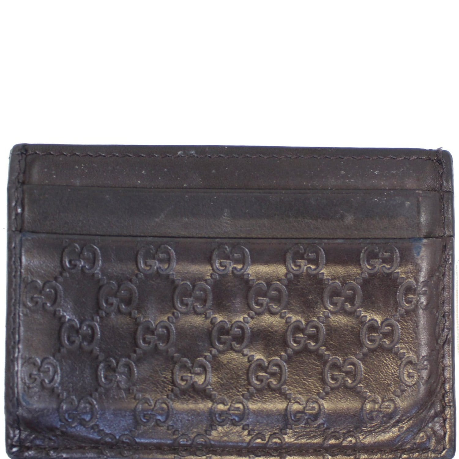 GUCCI Dark Brown Guccissima Embossed Leather  Case 282089