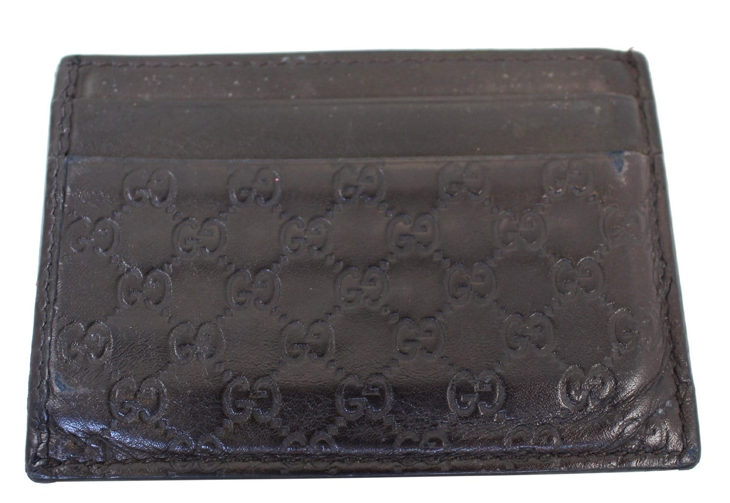 GUCCI Dark Brown Guccissima Embossed Leather  Case 282089
