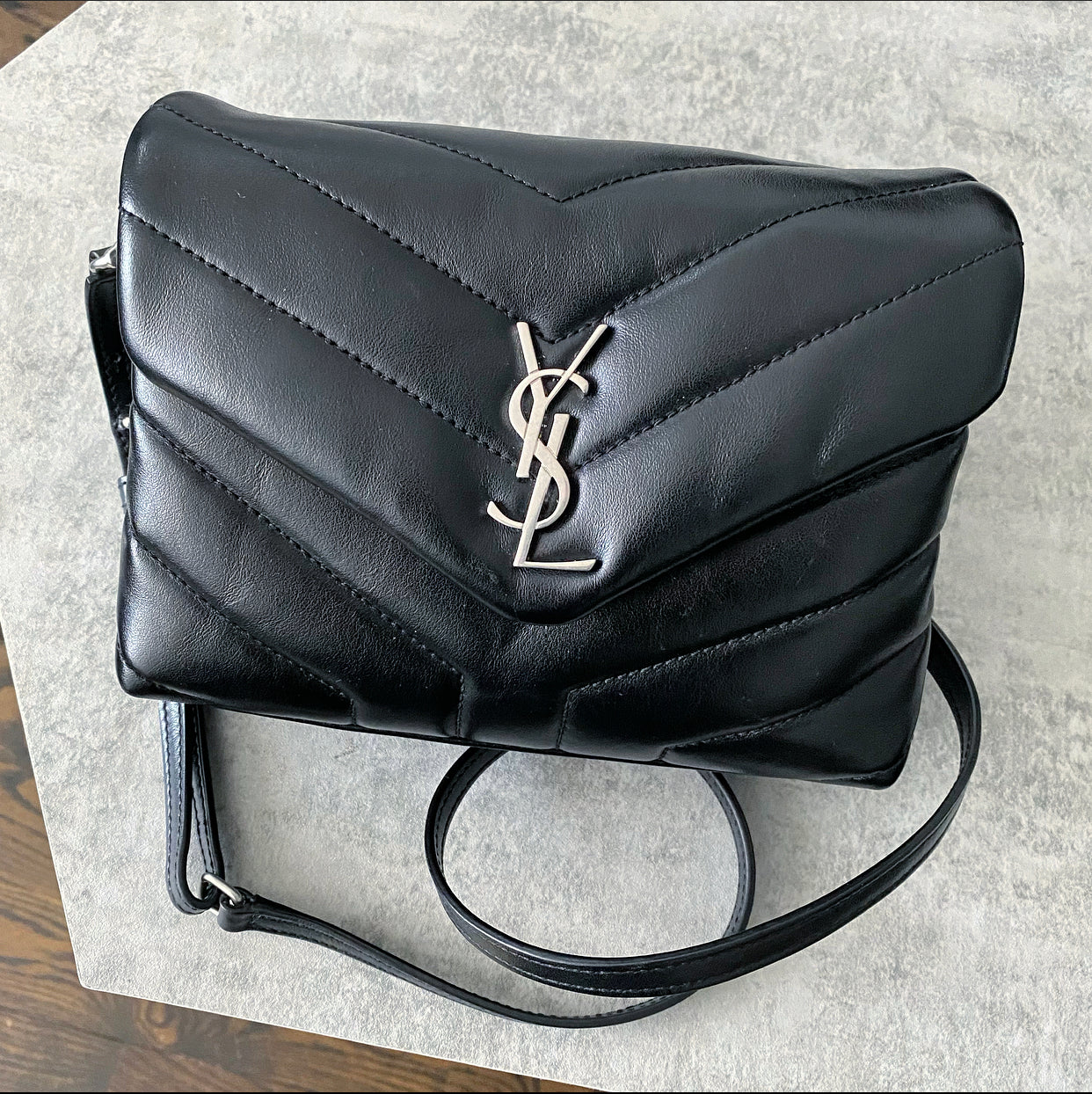 Saint Laurent Black Matelasse Lou Lou Toy Bag