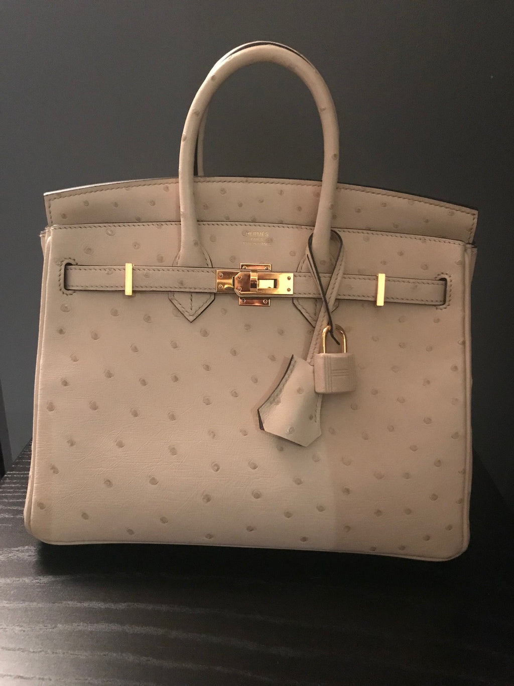 Hermes 2020 Ostrich Birkin 25 Parchemin GHW