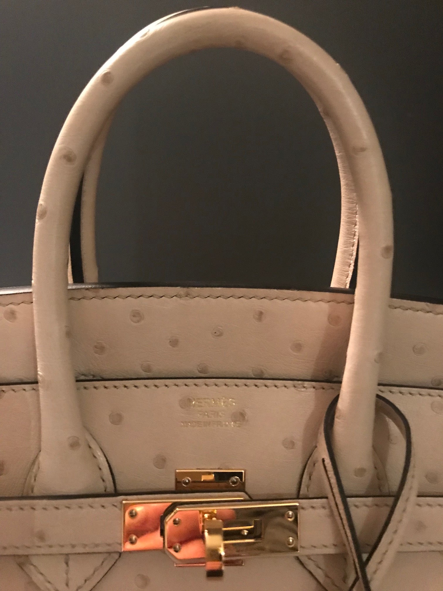 Hermes 2020 Ostrich Birkin 25 Parchemin GHW