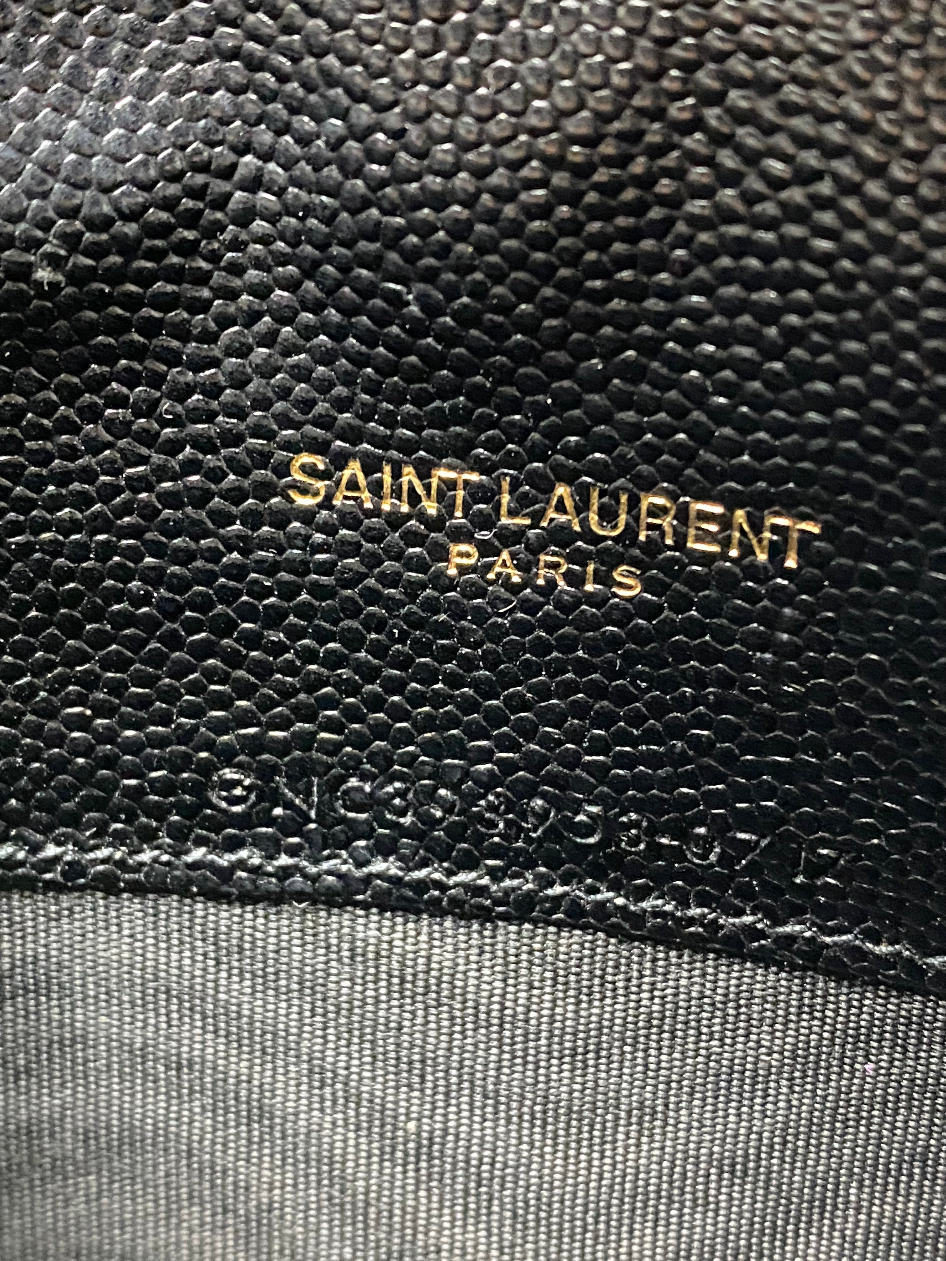 Saint Laurent Black Cassandre Wallet on Chain Crossbody Bag