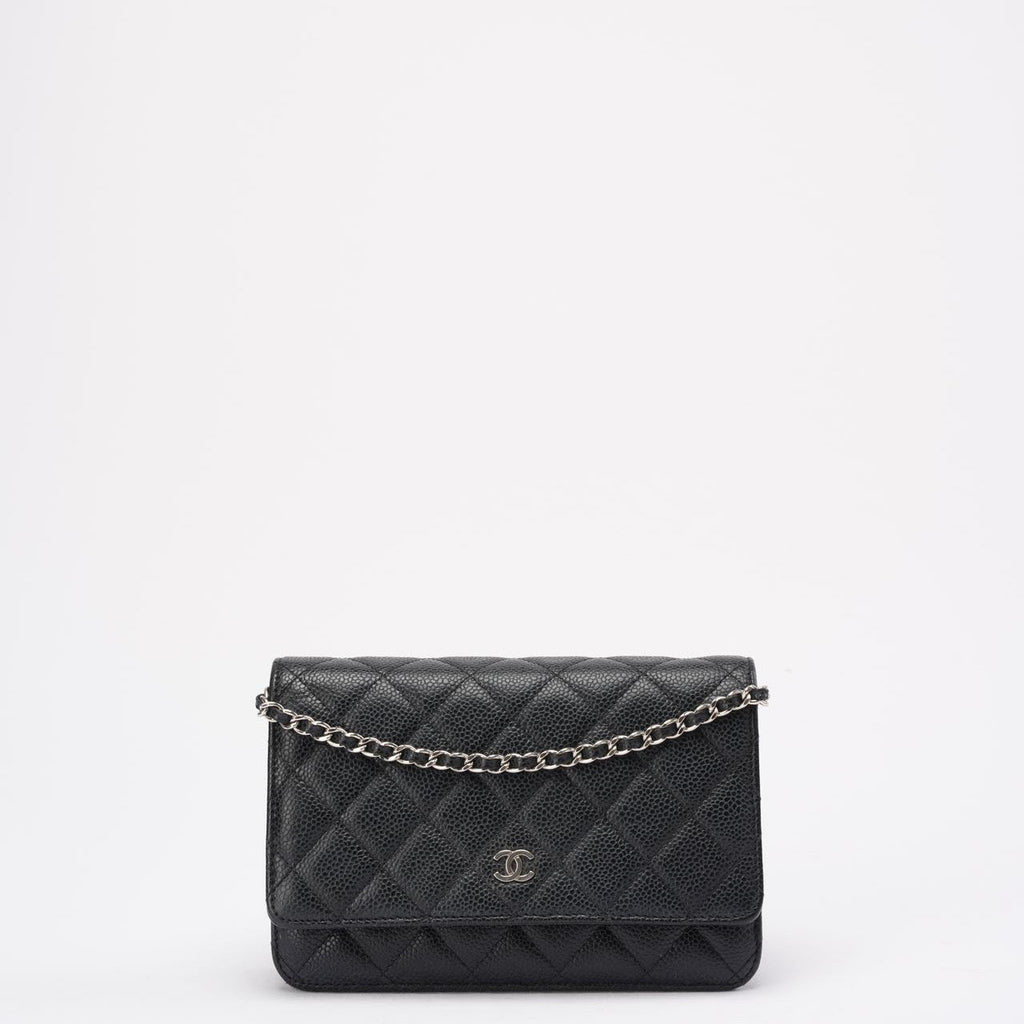 Chanel Black Caviar Leather Wallet on Chain(WOC) 2014