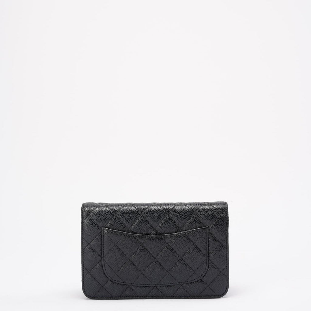 Chanel Black Caviar Leather Wallet on Chain(WOC) 2014