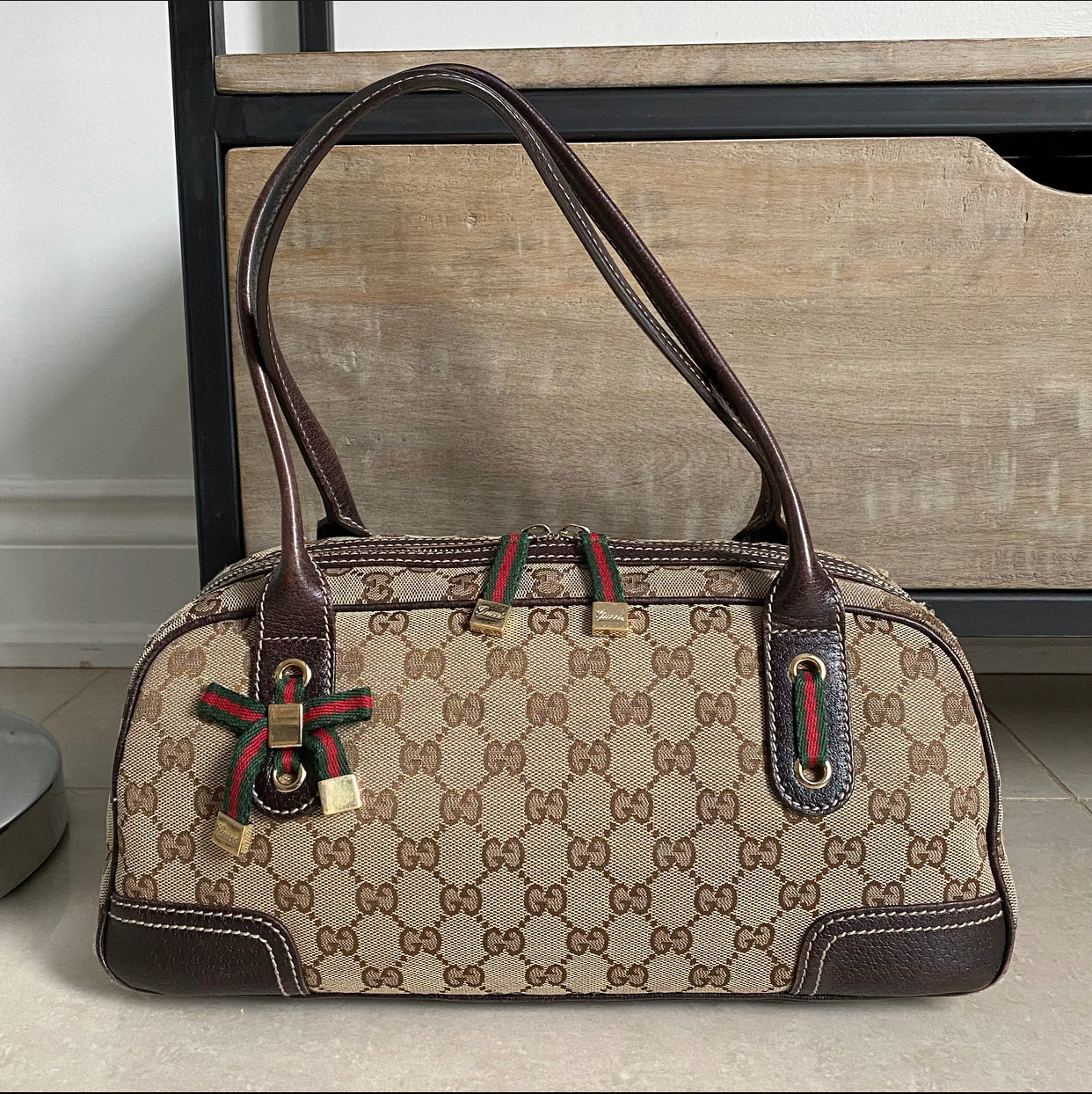 Gucci Princey Monogram Canvas Shoulder Bag