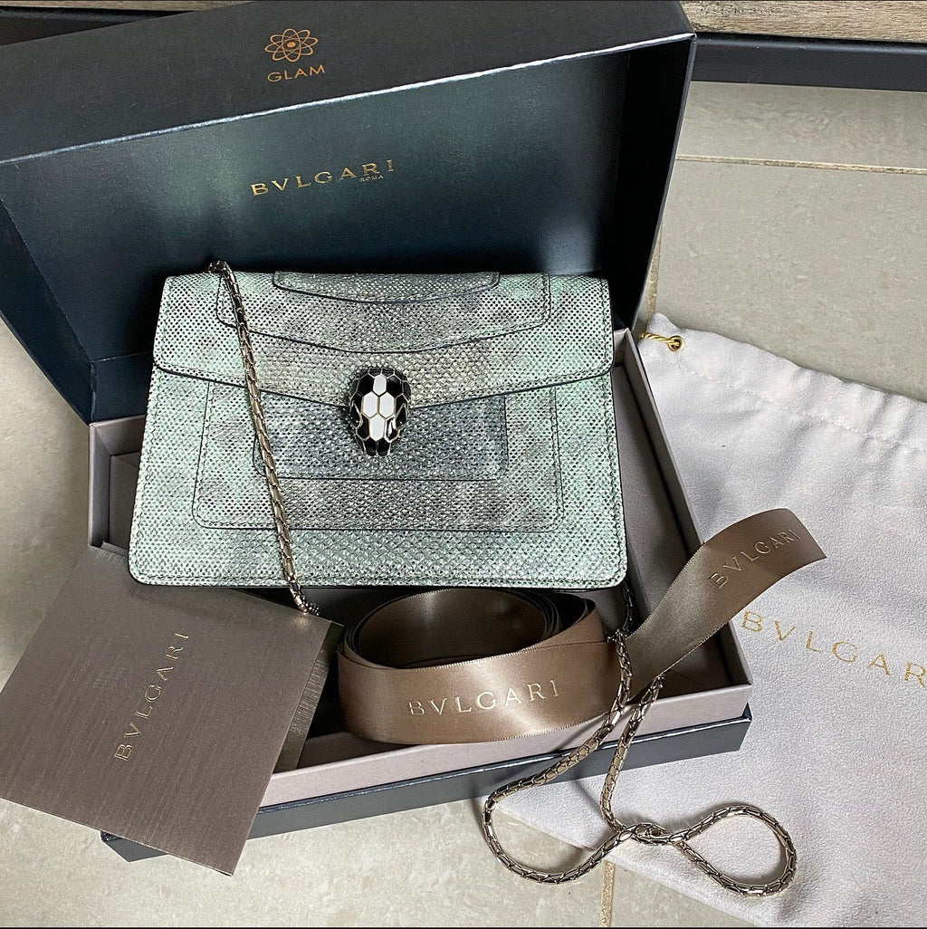 Bulgari Mini Metallic Green Serpenti Forever Crossbody Bag