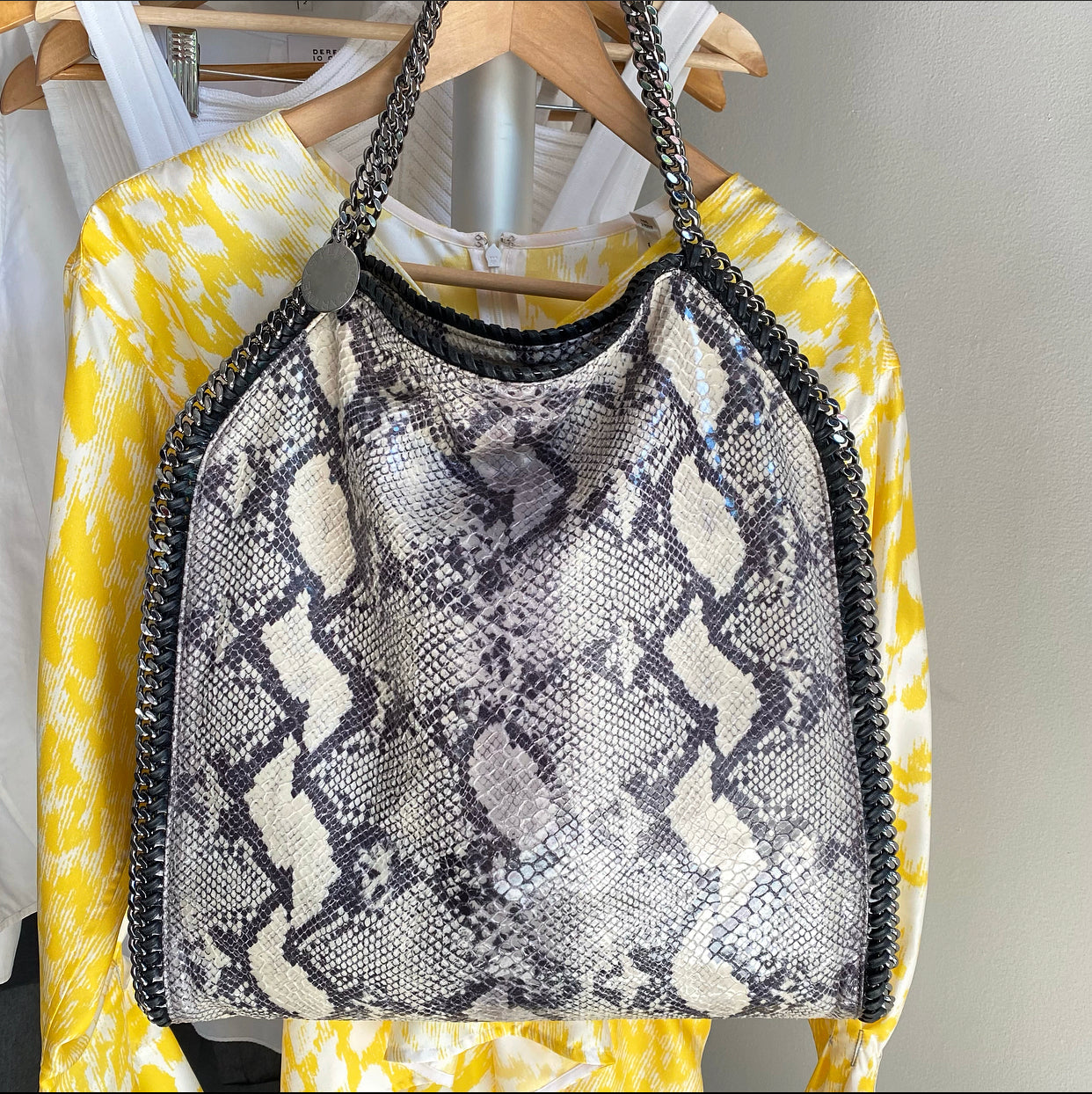 Stella McCartney Large Falabella Faux Python Pattern Bag