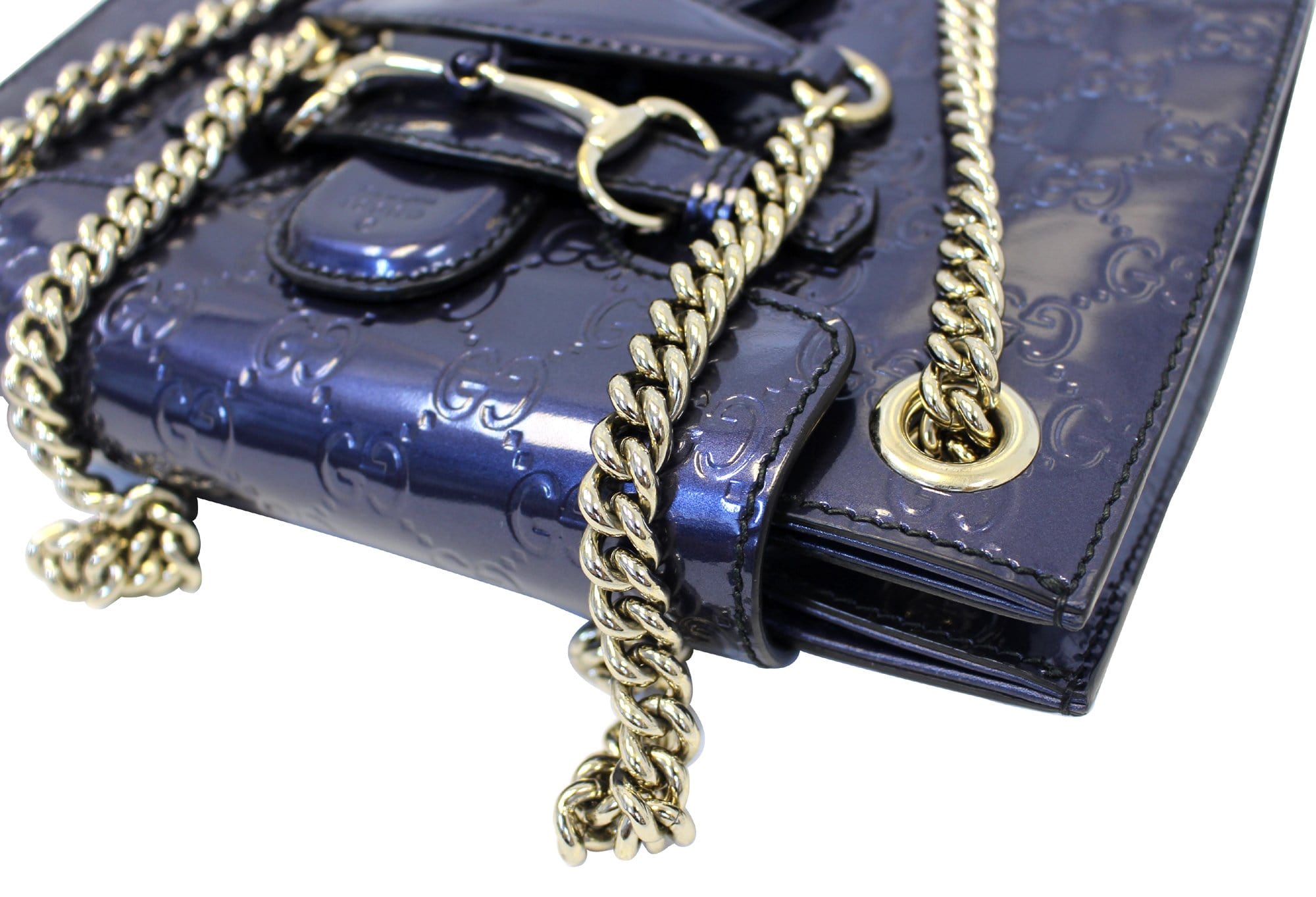 GUCCI Emily Medium Guccissima Leather Chain Shoulder Bag 369621