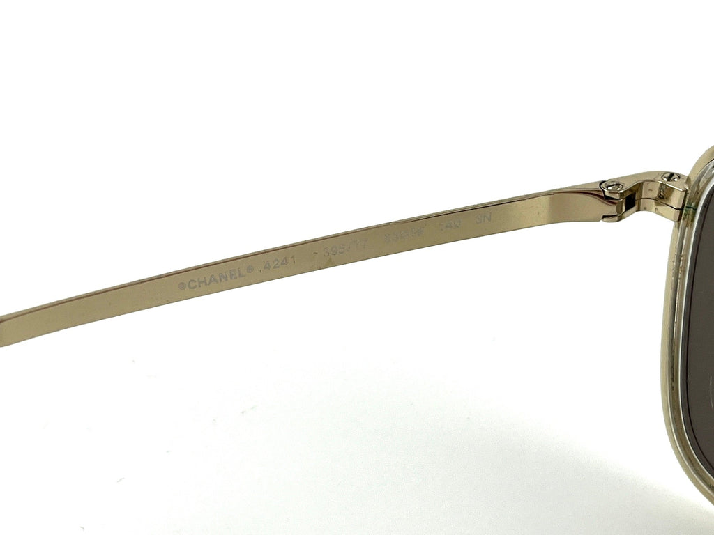 CHANEL Aviator Mirrored 4241 Gold CC Sunglasses