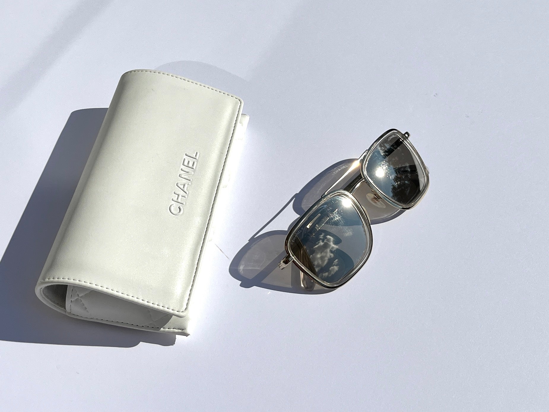 CHANEL Aviator Mirrored 4241 Gold CC Sunglasses