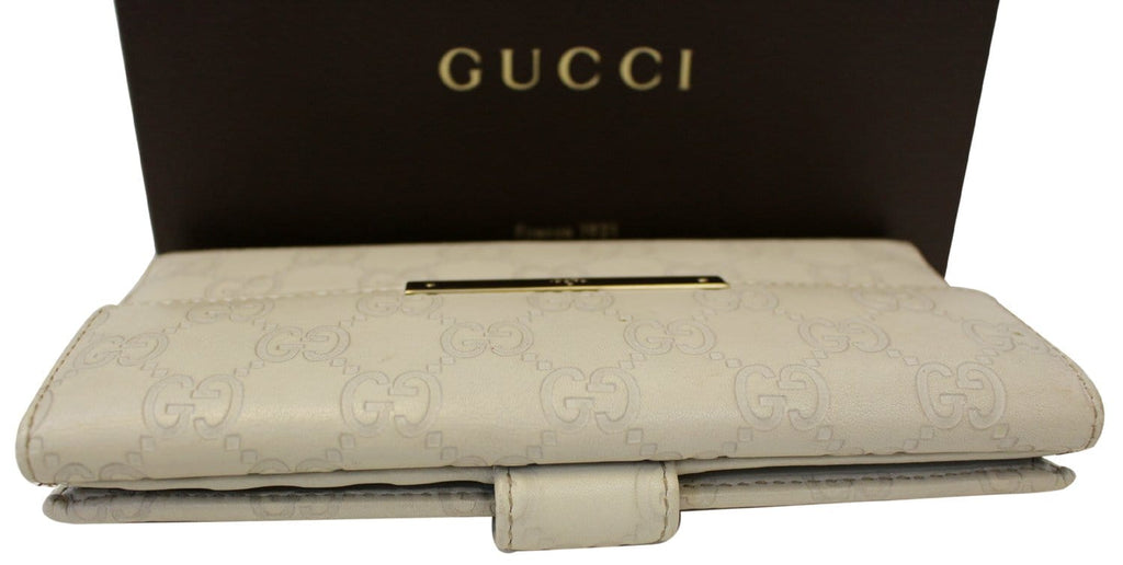 Gucci Sukey GG Guccissima Leather Off White Wallet