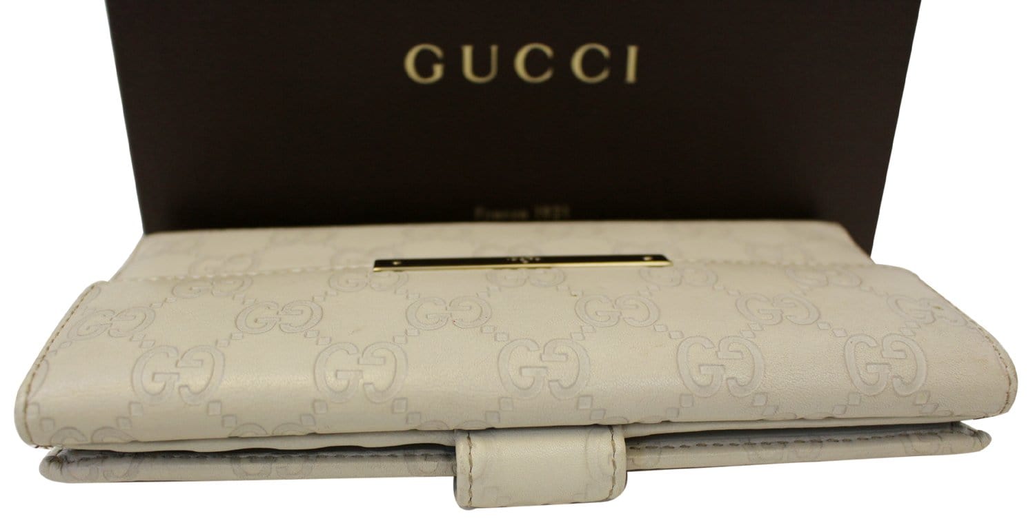 Gucci Sukey GG Guccissima Leather Off White Wallet
