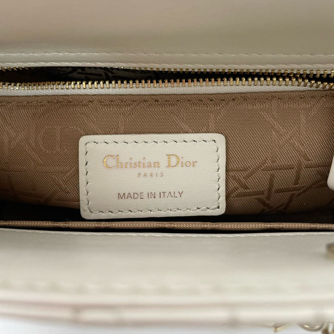 Christian Dior White Small Lady Dior in Cannage Lambskin 2020
