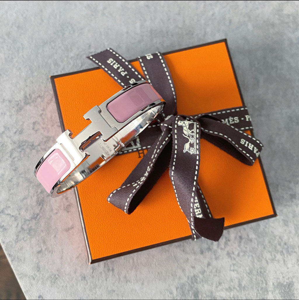 Hermes Clic H Rose Dilirium Palladium Bracelet