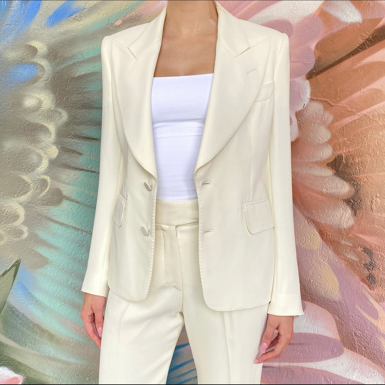 Tom Ford Ivory Silk Pants Suit - IT40 / USA 4
