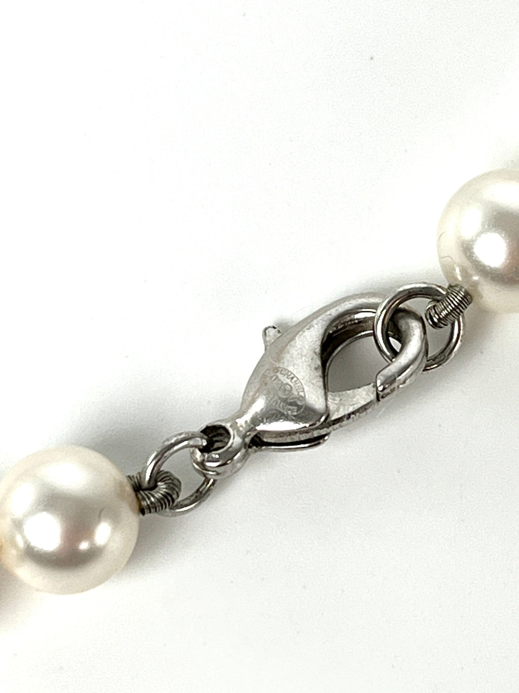 CHANEL CC Faux Pearl Rhinestone Beaded Station Long Double Necklace