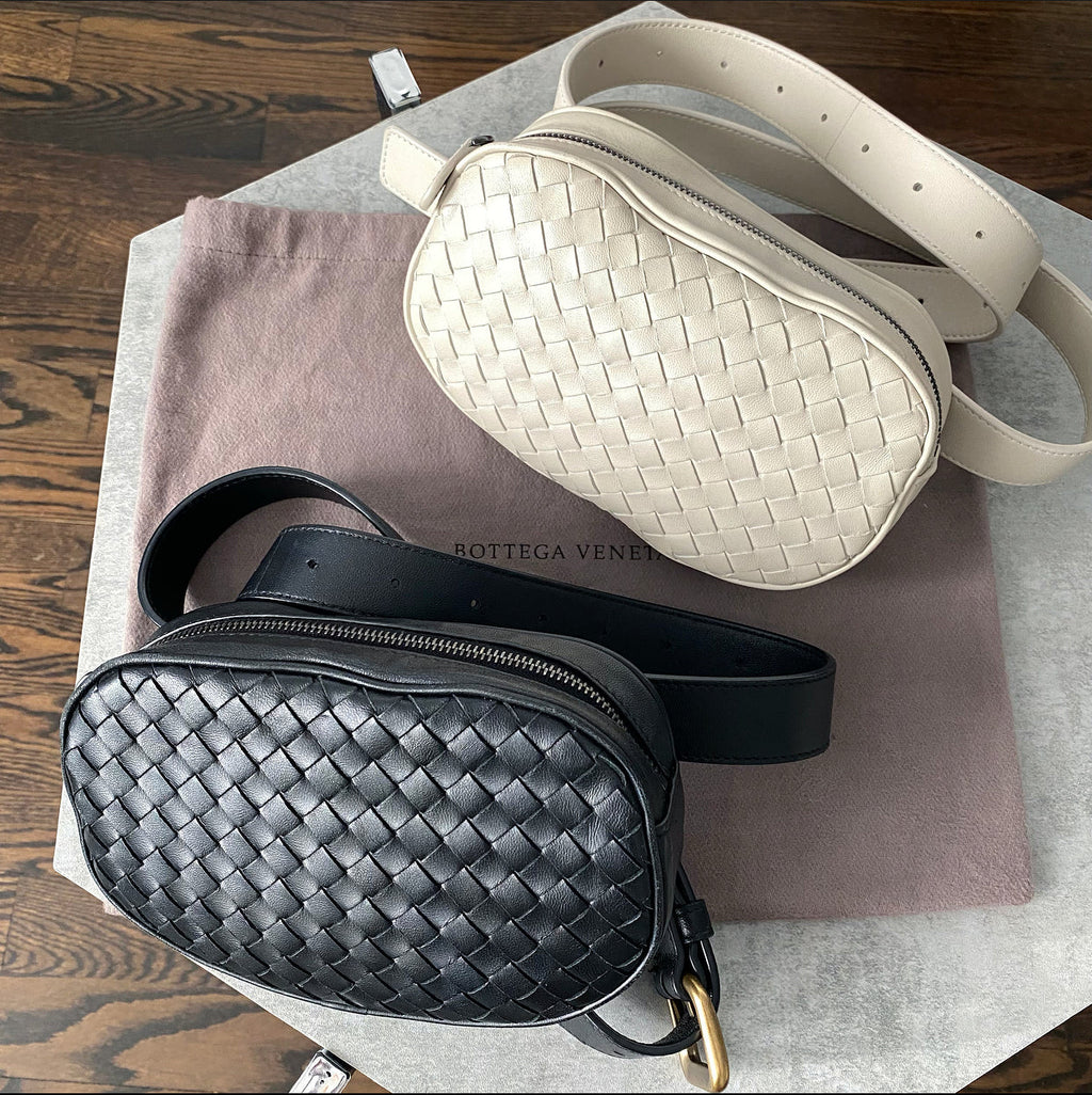 Bottega Veneta Intrecciato Leather Ivory Belt Bag