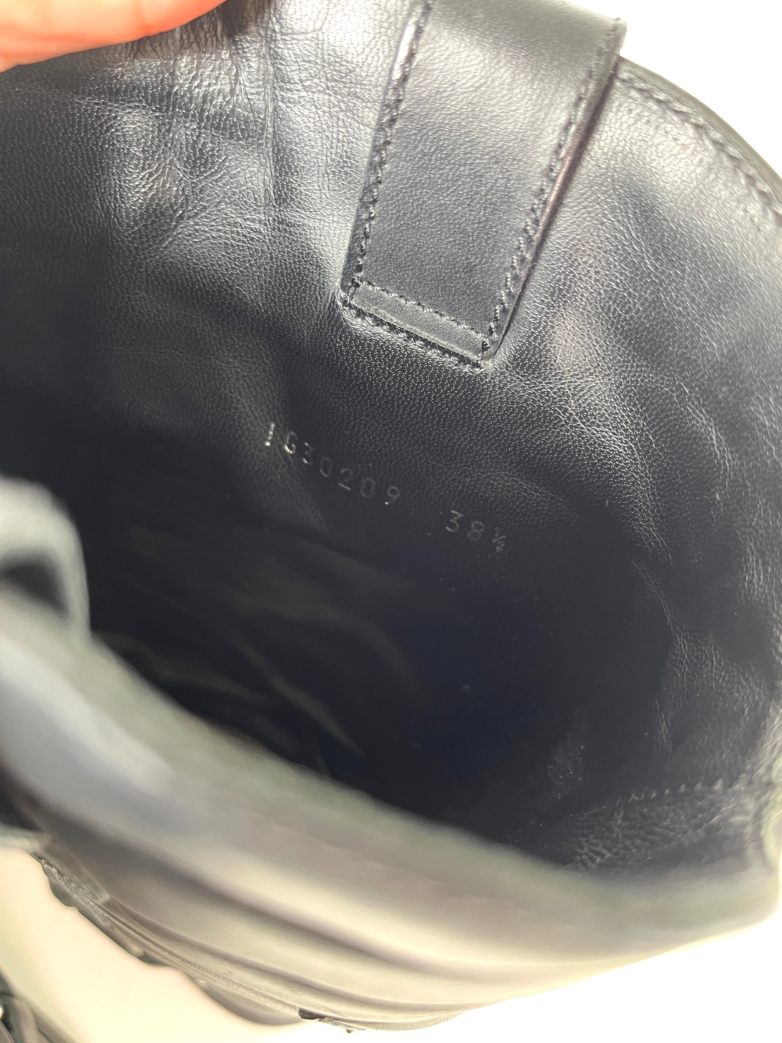 CHANEL Paris-Dallas CC Star Black Leather Moto Mid Calf Boots 38.5