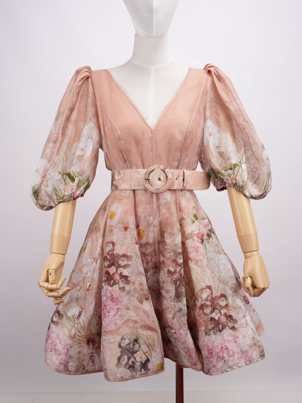 Zimmermann Women's Dancer Floral Puff-Sleeve Mini Dress size 2