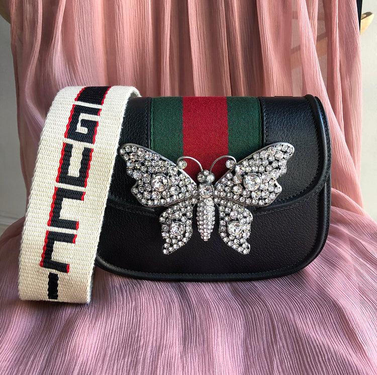 Gucci Linea Totem Small Crystal Rhinestone Crossbody Bag