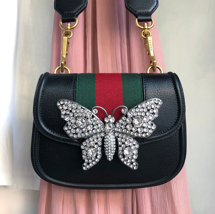 Gucci Linea Totem Small Crystal Rhinestone Crossbody Bag