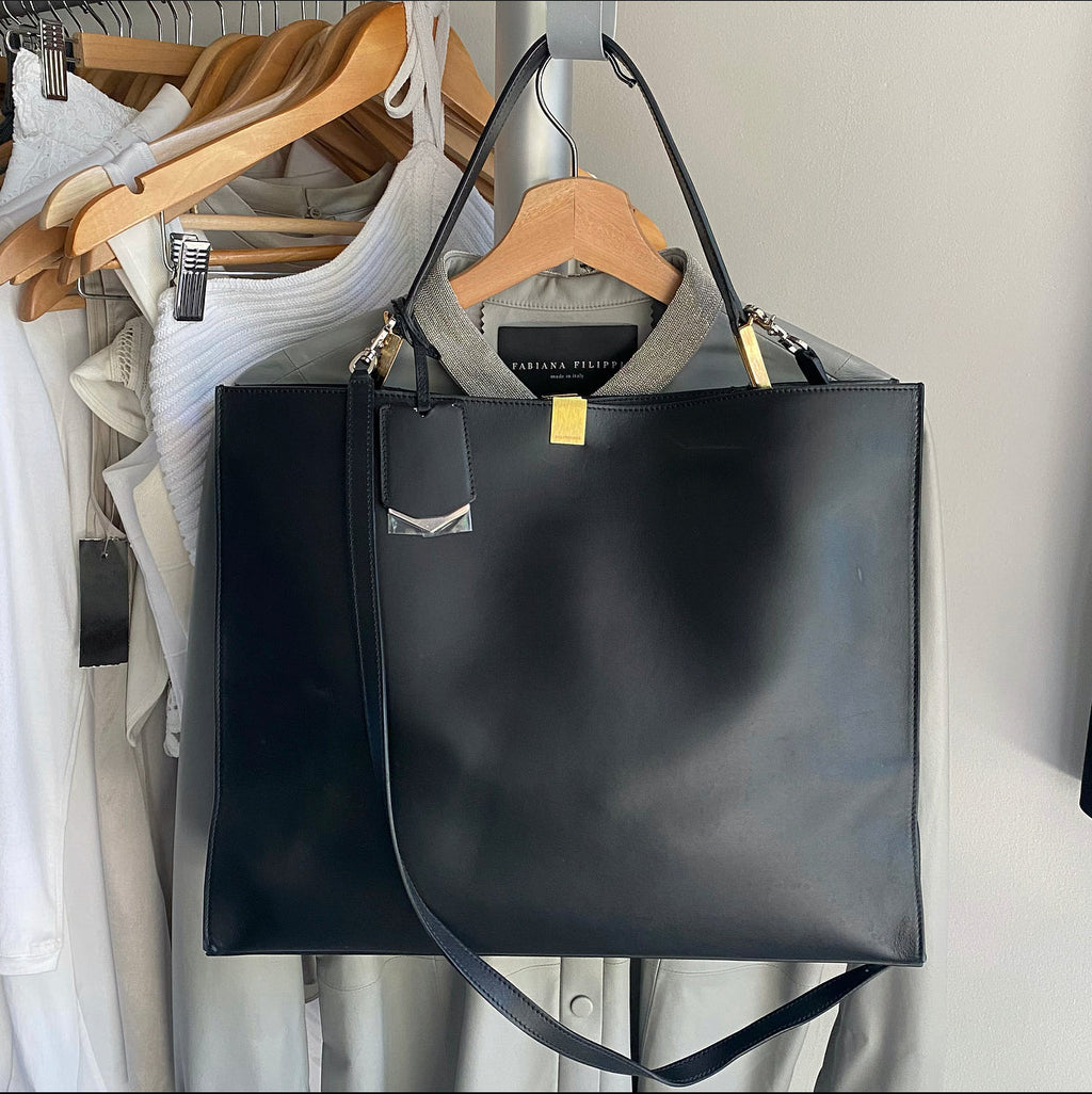 Balenciaga Le Dix Black Leather Large Tote Bag
